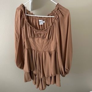 Princess Polly Arley Romper Brown Size 4